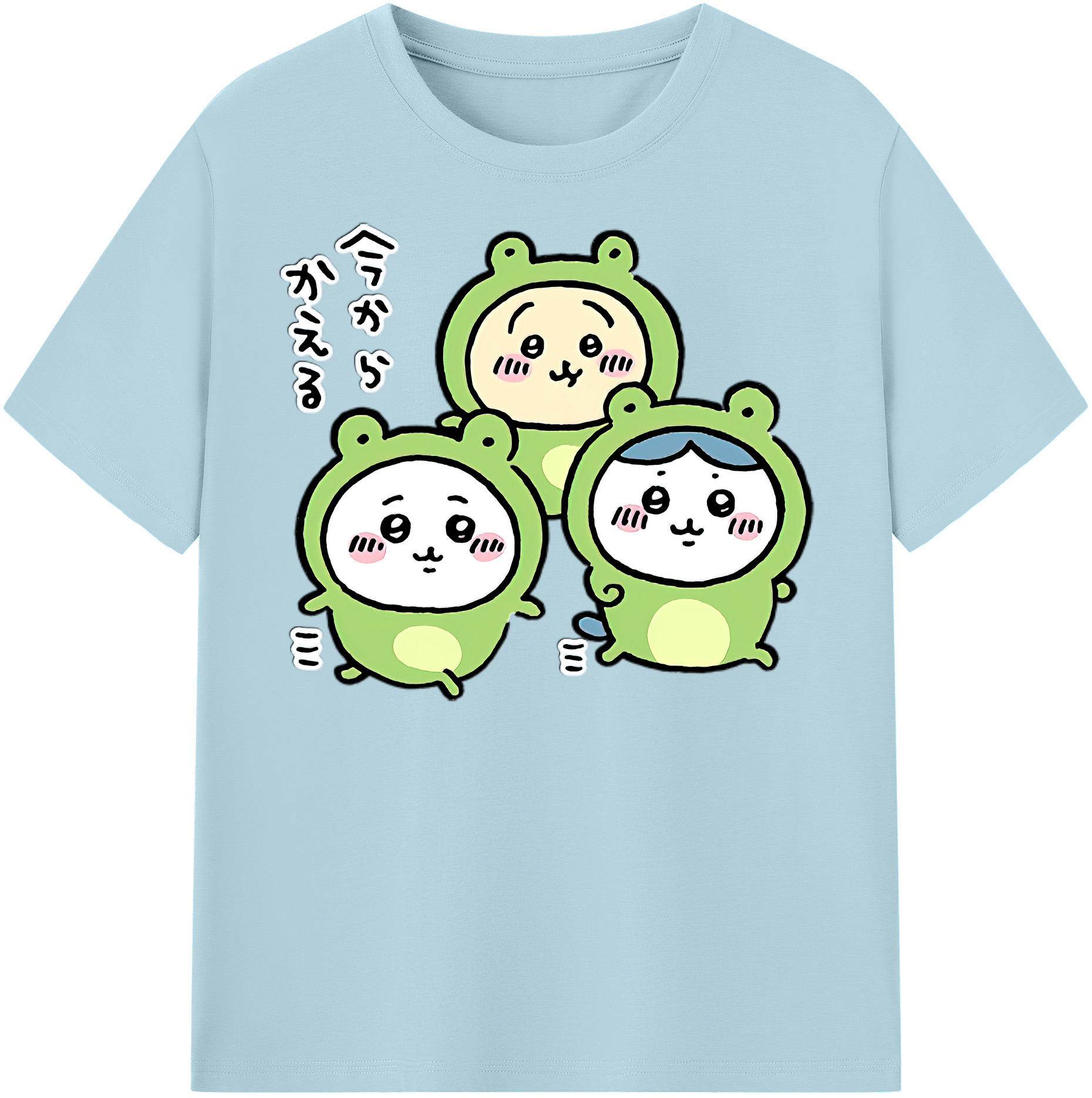 （画像用） ちいかわ ハチワレ Chii-kawa hachiware 綿100％半袖Tシャツ（フロントプリント）